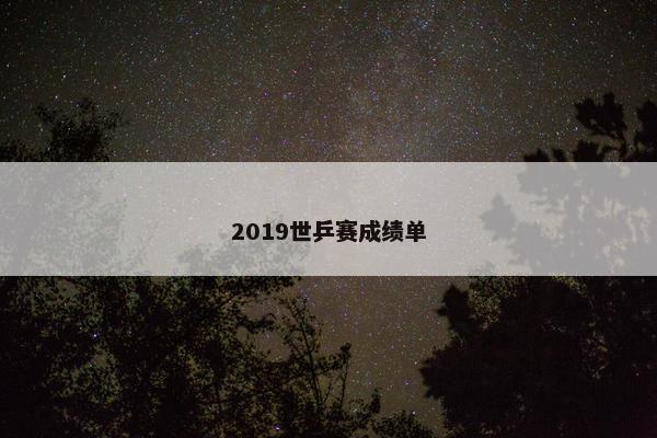 2019世乒赛成绩单