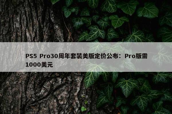 PS5 Pro30周年套装美版定价公布：Pro版需1000美元