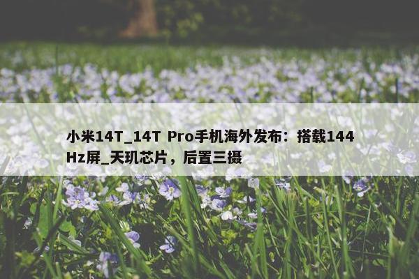 小米14T_14T Pro手机海外发布：搭载144Hz屏_天玑芯片，后置三摄