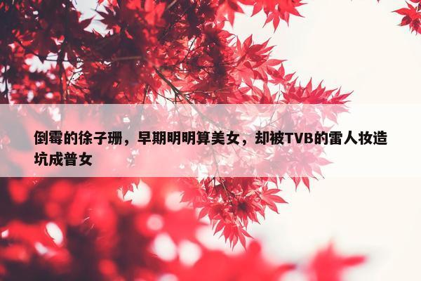 倒霉的徐子珊，早期明明算美女，却被TVB的雷人妆造坑成普女