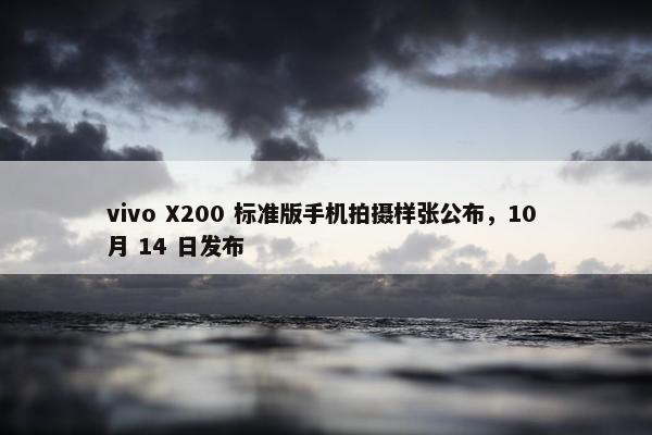 vivo X200 标准版手机拍摄样张公布，10 月 14 日发布