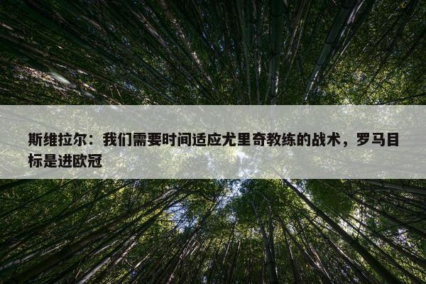 斯维拉尔：我们需要时间适应尤里奇教练的战术，罗马目标是进欧冠