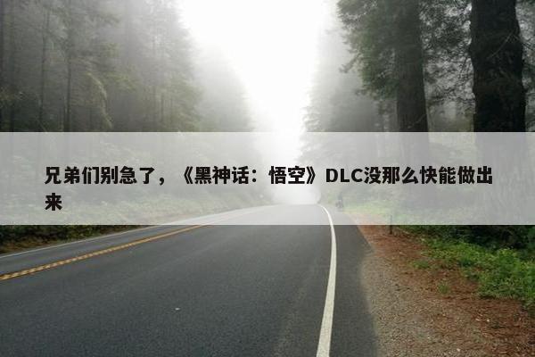 兄弟们别急了，《黑神话：悟空》DLC没那么快能做出来