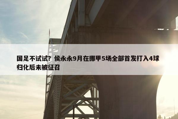 国足不试试？侯永永9月在挪甲5场全部首发打入4球 归化后未被征召