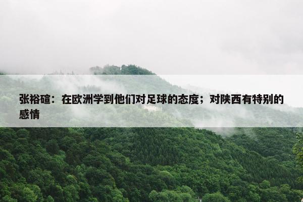 张裕碹：在欧洲学到他们对足球的态度；对陕西有特别的感情