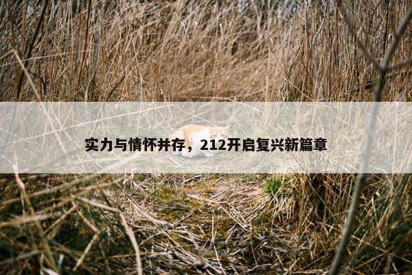 实力与情怀并存，212开启复兴新篇章