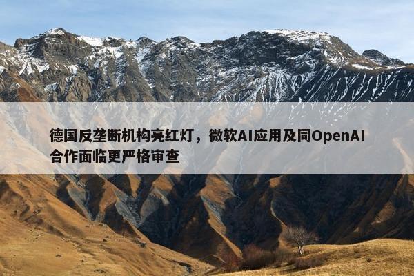 德国反垄断机构亮红灯，微软AI应用及同OpenAI合作面临更严格审查