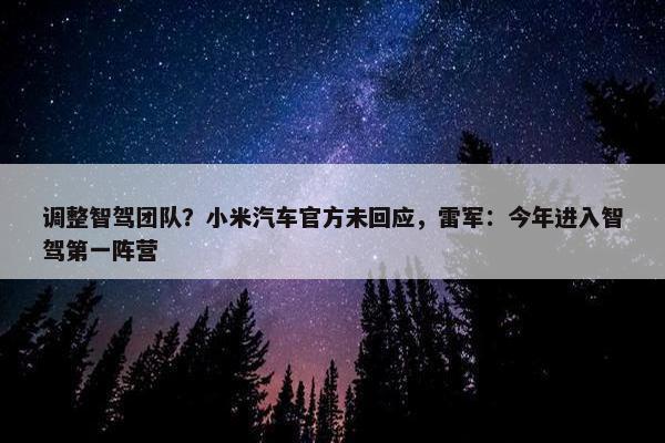 调整智驾团队？小米汽车官方未回应，雷军：今年进入智驾第一阵营