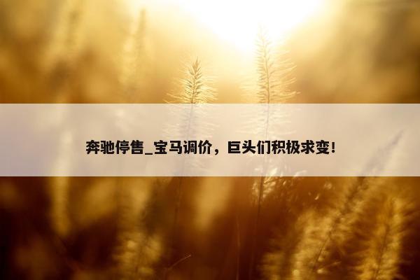 奔驰停售_宝马调价，巨头们积极求变！