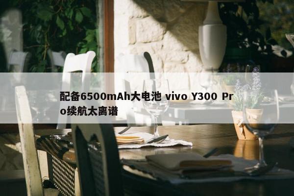 配备6500mAh大电池 vivo Y300 Pro续航太离谱