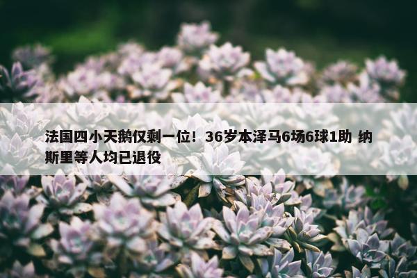 法国四小天鹅仅剩一位！36岁本泽马6场6球1助 纳斯里等人均已退役