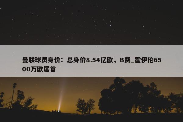 曼联球员身价：总身价8.54亿欧，B费_霍伊伦6500万欧居首