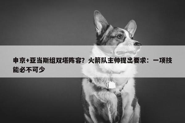 申京+亚当斯组双塔阵容？火箭队主帅提出要求：一项技能必不可少