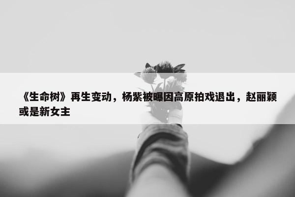 《生命树》再生变动，杨紫被曝因高原拍戏退出，赵丽颖或是新女主