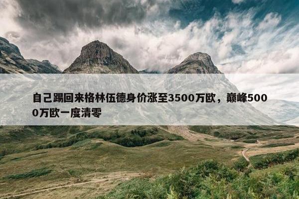 自己踢回来格林伍德身价涨至3500万欧，巅峰5000万欧一度清零