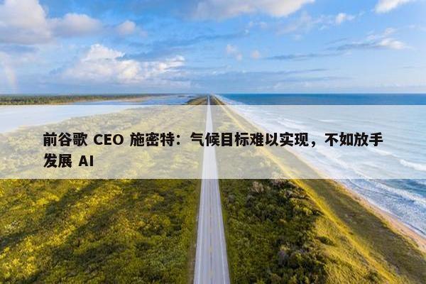 前谷歌 CEO 施密特：气候目标难以实现，不如放手发展 AI