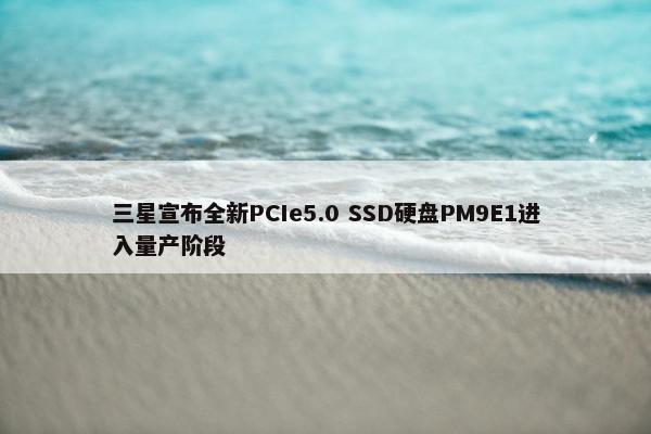 三星宣布全新PCIe5.0 SSD硬盘PM9E1进入量产阶段