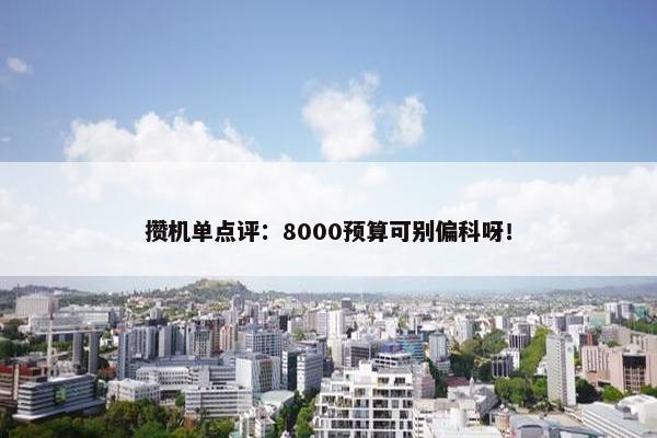 攒机单点评：8000预算可别偏科呀！