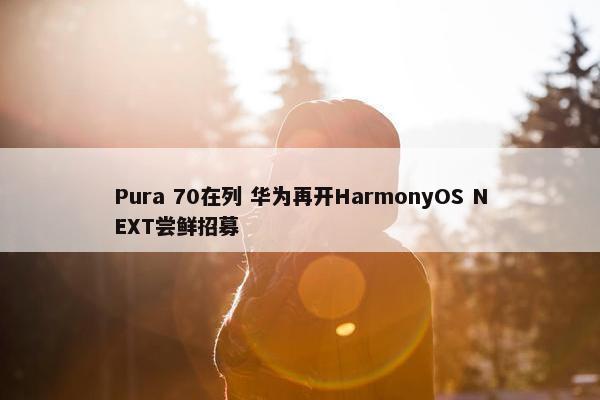 Pura 70在列 华为再开HarmonyOS NEXT尝鲜招募