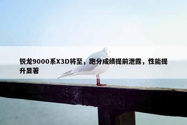 锐龙9000系X3D将至，跑分成绩提前泄露，性能提升显著