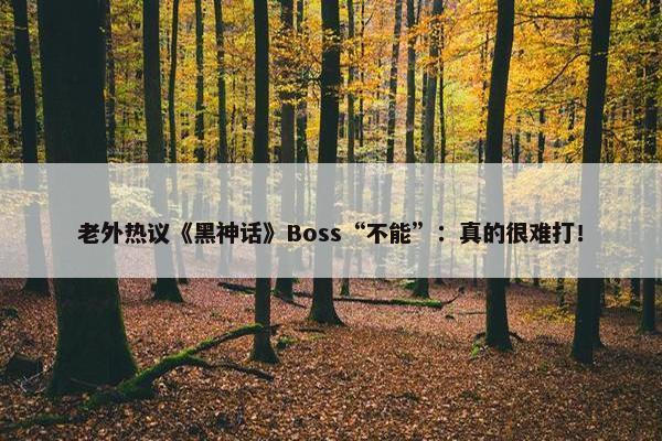 老外热议《黑神话》Boss“不能”：真的很难打！