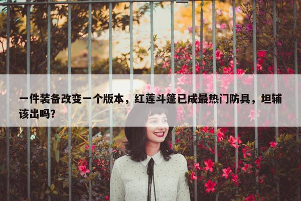 一件装备改变一个版本，红莲斗篷已成最热门防具，坦辅该出吗？