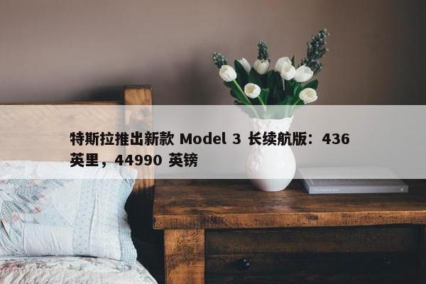 特斯拉推出新款 Model 3 长续航版：436 英里，44990 英镑