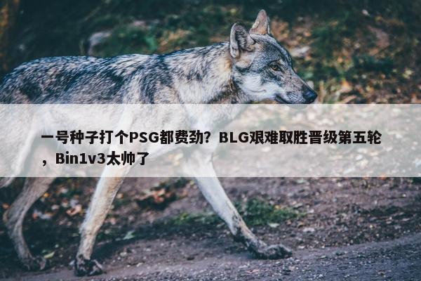 一号种子打个PSG都费劲？BLG艰难取胜晋级第五轮，Bin1v3太帅了