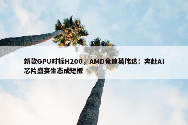 新款GPU对标H200，AMD竞速英伟达：奔赴AI芯片盛宴生态成短板