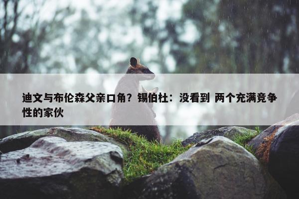 迪文与布伦森父亲口角？锡伯杜：没看到 两个充满竞争性的家伙