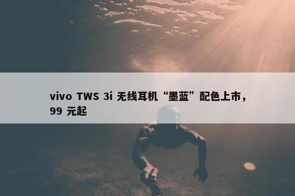 vivo TWS 3i 无线耳机“墨蓝”配色上市，99 元起