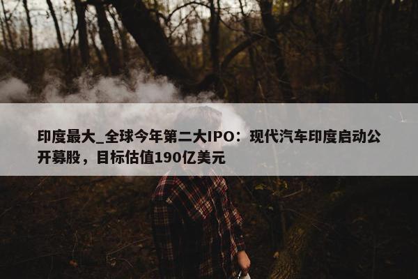 印度最大_全球今年第二大IPO：现代汽车印度启动公开募股，目标估值190亿美元