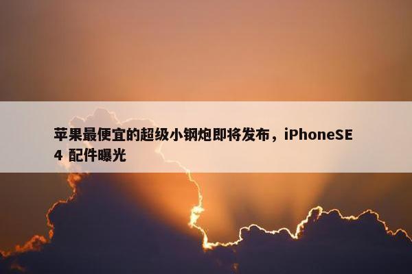 苹果最便宜的超级小钢炮即将发布，iPhoneSE 4 配件曝光