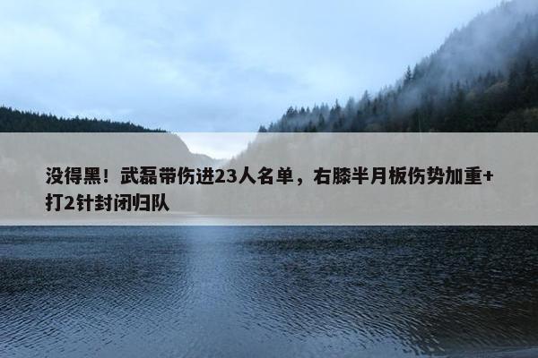 没得黑！武磊带伤进23人名单，右膝半月板伤势加重+打2针封闭归队