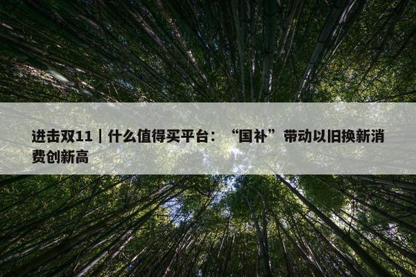 进击双11｜什么值得买平台：“国补”带动以旧换新消费创新高