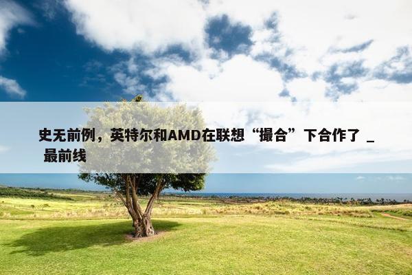 史无前例，英特尔和AMD在联想“撮合”下合作了 _ 最前线