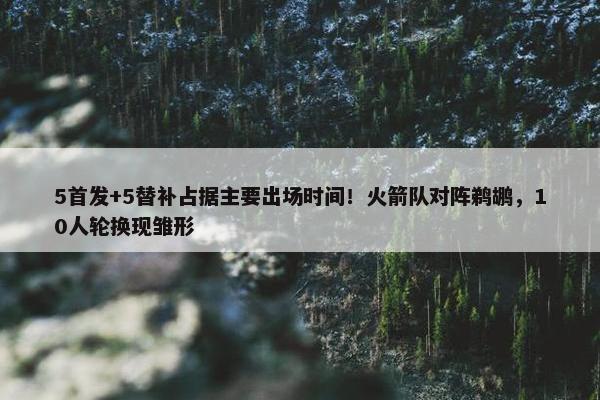 5首发+5替补占据主要出场时间！火箭队对阵鹈鹕，10人轮换现雏形