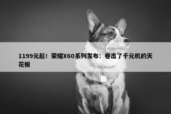 1199元起！荣耀X60系列发布：卷出了千元机的天花板