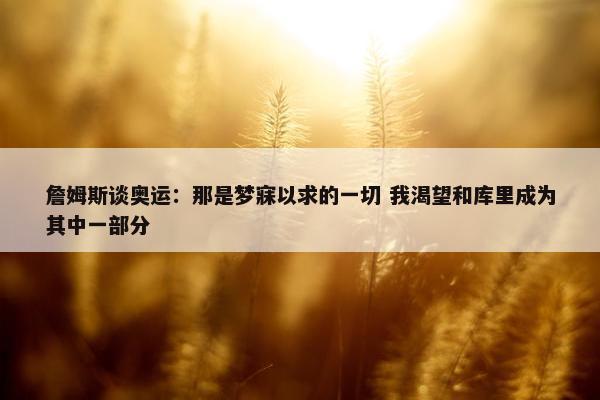 詹姆斯谈奥运：那是梦寐以求的一切 我渴望和库里成为其中一部分