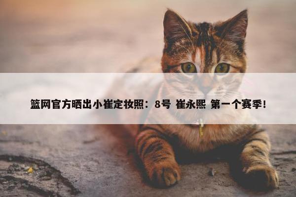 篮网官方晒出小崔定妆照：8号 崔永熙 第一个赛季！