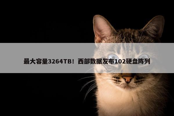 最大容量3264TB！西部数据发布102硬盘阵列