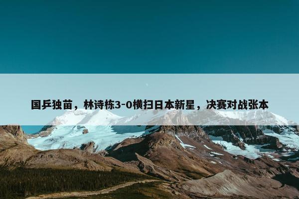 国乒独苗，林诗栋3-0横扫日本新星，决赛对战张本