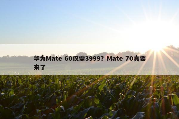 华为Mate 60仅需3999？Mate 70真要来了