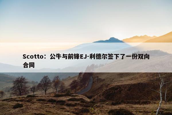 Scotto：公牛与前锋EJ-利德尔签下了一份双向合同