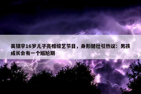 吴镇宇16岁儿子亮相综艺节目，身形健壮引热议：男孩成长会有一个尴尬期