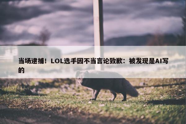 当场逮捕！LOL选手因不当言论致歉：被发现是AI写的