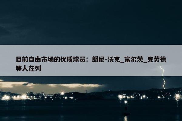 目前自由市场的优质球员：朗尼-沃克_富尔茨_克劳德等人在列