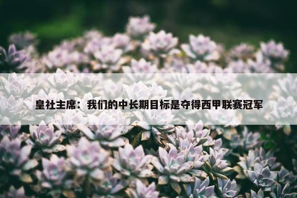 皇社主席：我们的中长期目标是夺得西甲联赛冠军