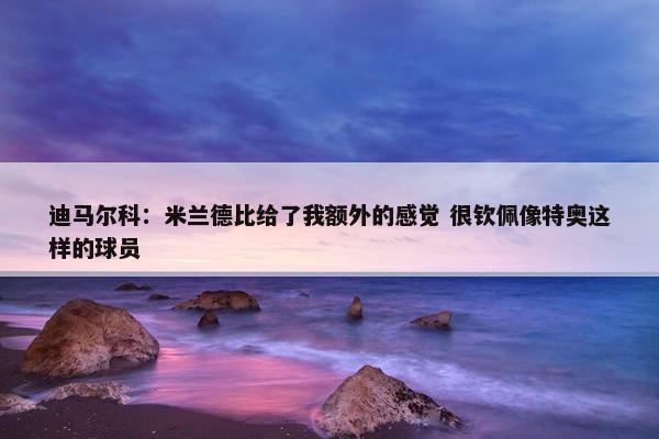 迪马尔科：米兰德比给了我额外的感觉 很钦佩像特奥这样的球员