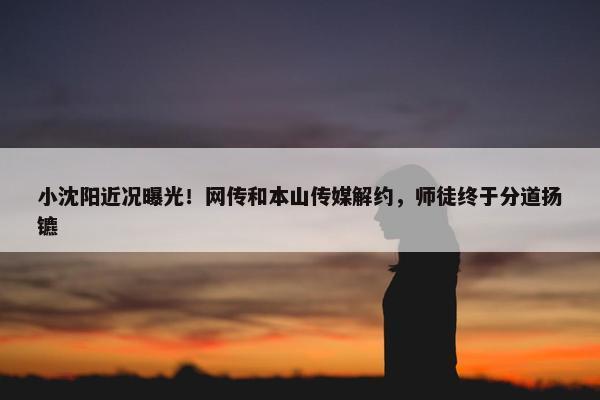 小沈阳近况曝光！网传和本山传媒解约，师徒终于分道扬镳